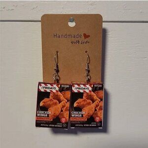 Handmade "TGIF Chicken Wings" Earrings
